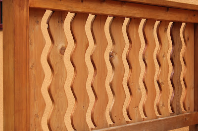 custom curved wooden railing 
